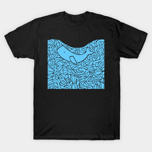 Whale and Waves T-Shirt by LaP shop